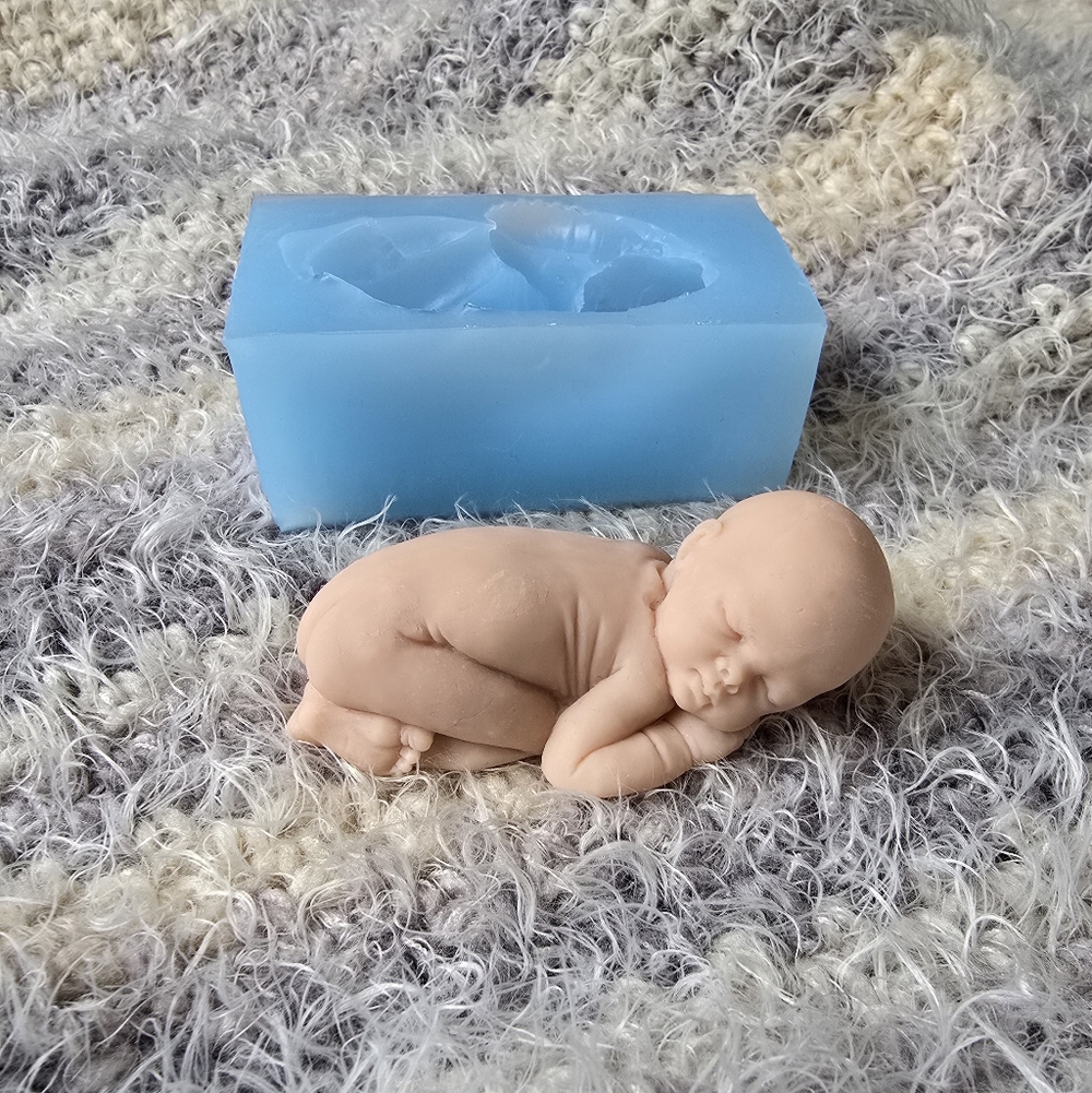 3D Sleeping Baby Silicone Mold Food Safe DIY